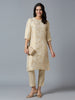 Brocade Aqua Gold Rose Design Kurta