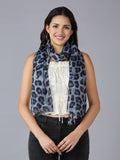 Grey Animal Printed Polyester Scarf