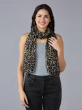 Brown Animal Printed Polyester Scarf