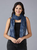 Blue Paisley Printed Polyester Scarf