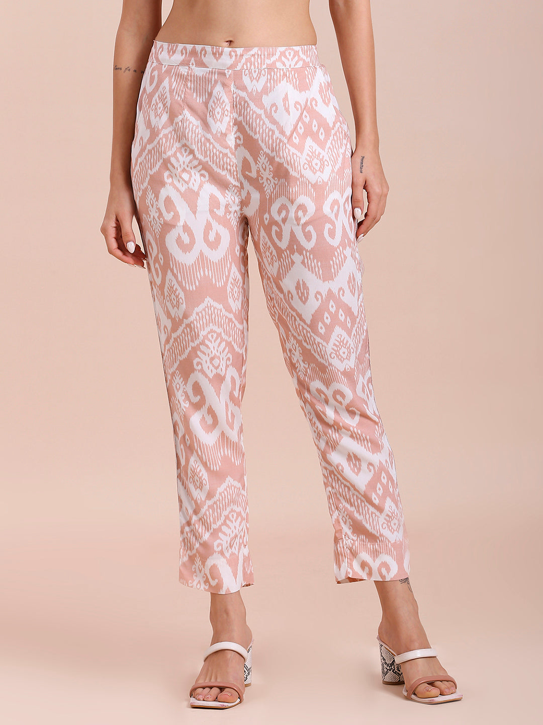 Peach Ikat Printed Co-Ord Set