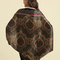 Paisley Printed Black & Rust Cape