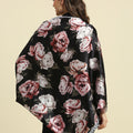 Floral Printed Black & Pink Cape