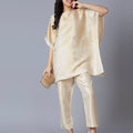 Brocade Paris Design Off White Poncho Set