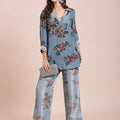Teal Floral Printed Co-Ord Set