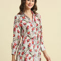 Floral Printed White Pink Top