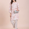 Viscose Floral Printed Peach Kurta