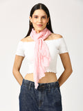 Baby Pink Solid Crinkled Scarf