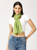 Leaf Green Solid Colored Crinkled Scarf