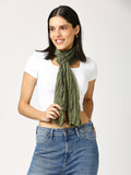 Olive Solid Colored Crinkled Scarf