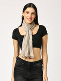Taupe Solid Colored Crinkled Scarf
