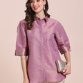 Solid Metallic Mauve Shirt