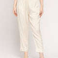 Plain White Viscose Pant