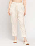 Plain White Viscose Pant