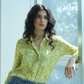 Viscose Bandana Printed Lime Short Top