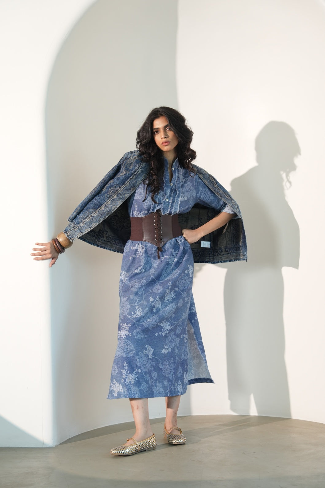 Blue Long Kurta Style Dress