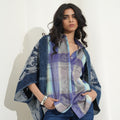 Checks Metallic Blue Shirt