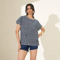 Brocade Denim Geometric Design Top