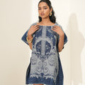 Denim Brocade Filigree Designed Top