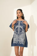 Denim Filigree Designed Brocade  Top - Pre Order