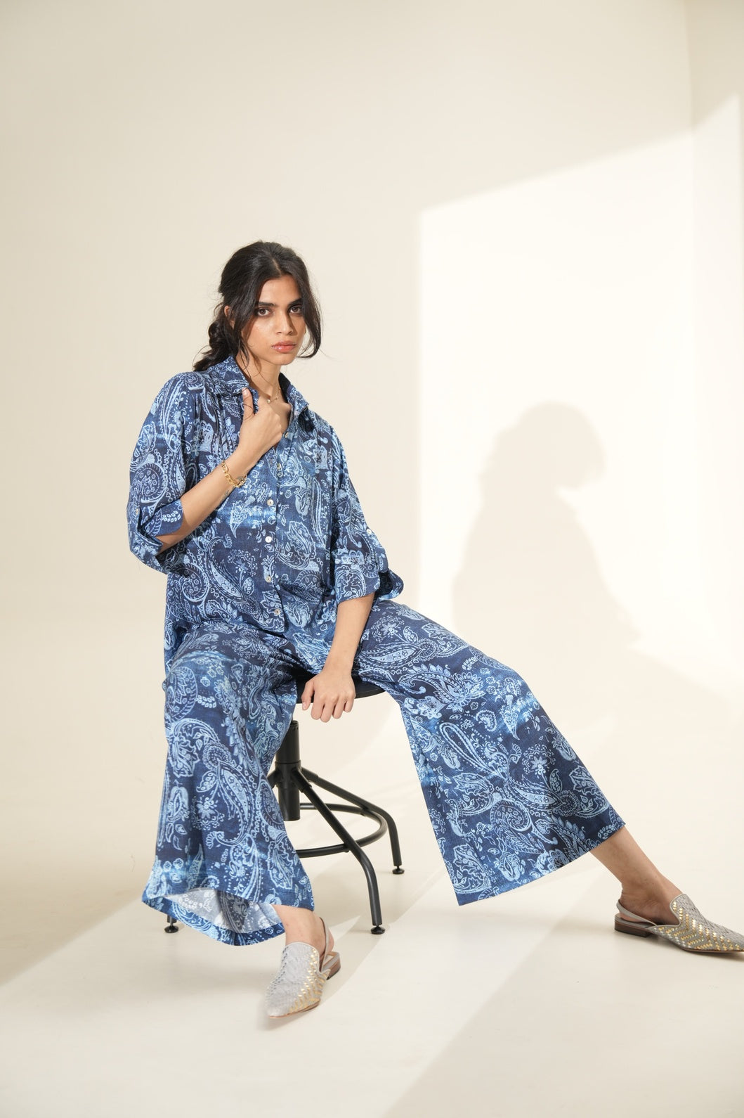 Paisley Printed Blue Co-ord Set
