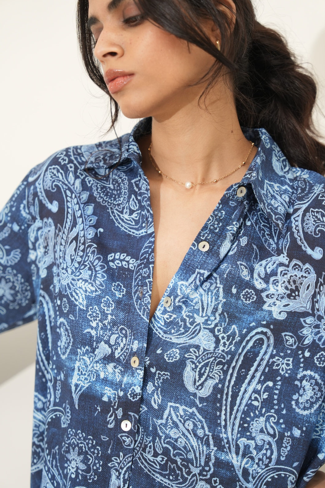 Blue Paisley Printed Co-ord Set