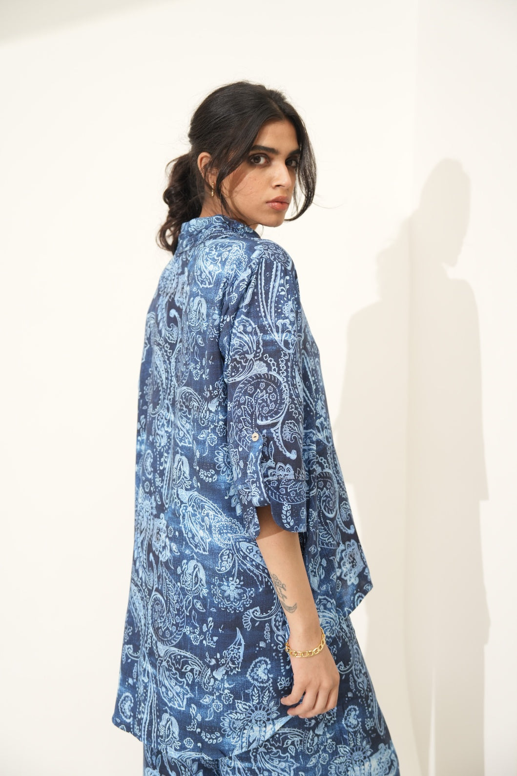 Blue Paisley Printed Co-ord Set