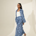 Bold Filigree Printed Blue Co-ord Set