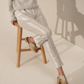Silver Zigzag Dobby Design Brocade Pant