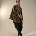 Black Floral Brocade Cape Jacket