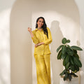 Brocade Leaf Design Yellow Co-ord Set