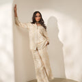 Brocade Leaf Designed Ivory Co-ord Set