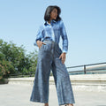 Denim Metallic Hexagon Flare Jeans