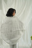 Floral Pattern White Brocade Shrug