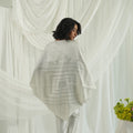 Brocade Floral Design White Shrug