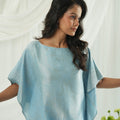 Brocade French Pattern Ice Blue Kaftan