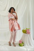 French Patterned Peach Brocade Co-Ord Set