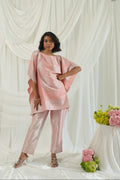 French Patterned Peach Brocade Co-Ord Set