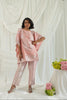 French Patterned Peach Brocade Co-Ord Set