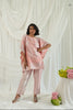 Brocade French Pattern Blue Kaftan with Brocade Pant