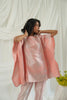 French Pattern Peach Brocade short Kaftan