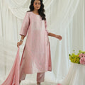 Brocade Floral Design Pink Kurta