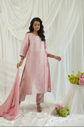 Pink Color Floral Design Brocade Kurta