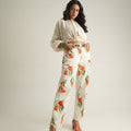Orange Tulip Printed Jeans