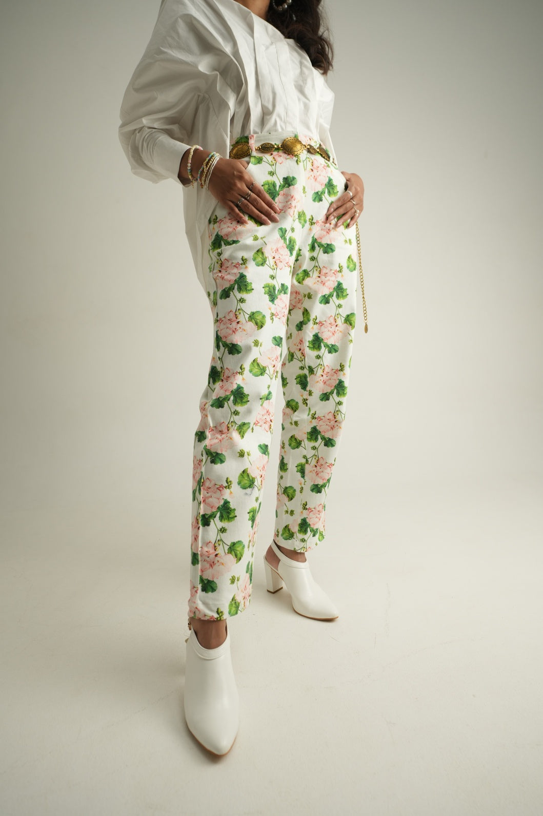 Pink Carnation Printed Jeans