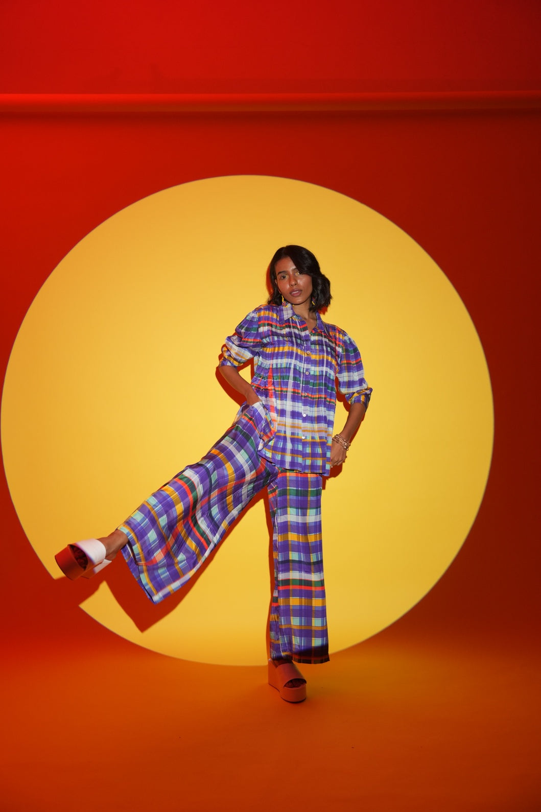 Blue Checked Co-ord Set