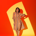Tangerine Checked Dress