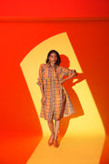 Tangerine Checked Dress - Pre Order