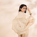 Brocade Floral Pattern White Shrug