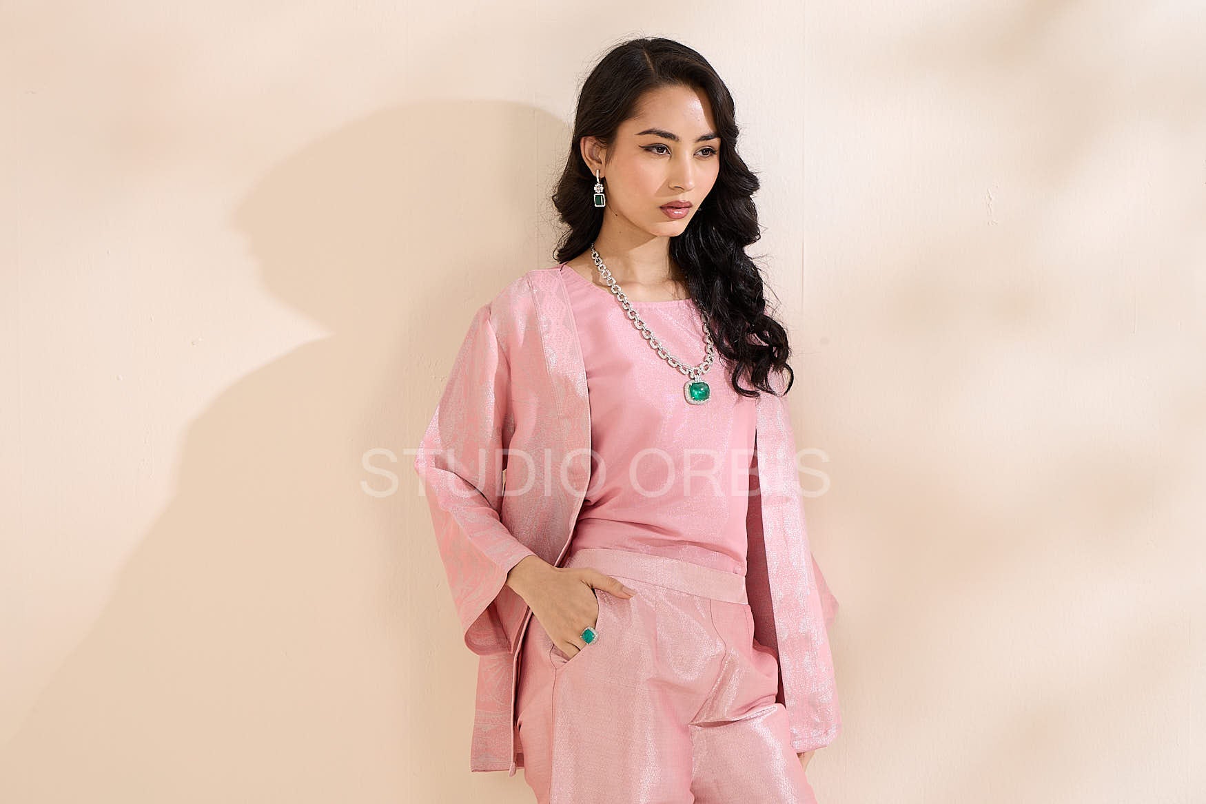 Brocade Horse Pattern Pink Jacket